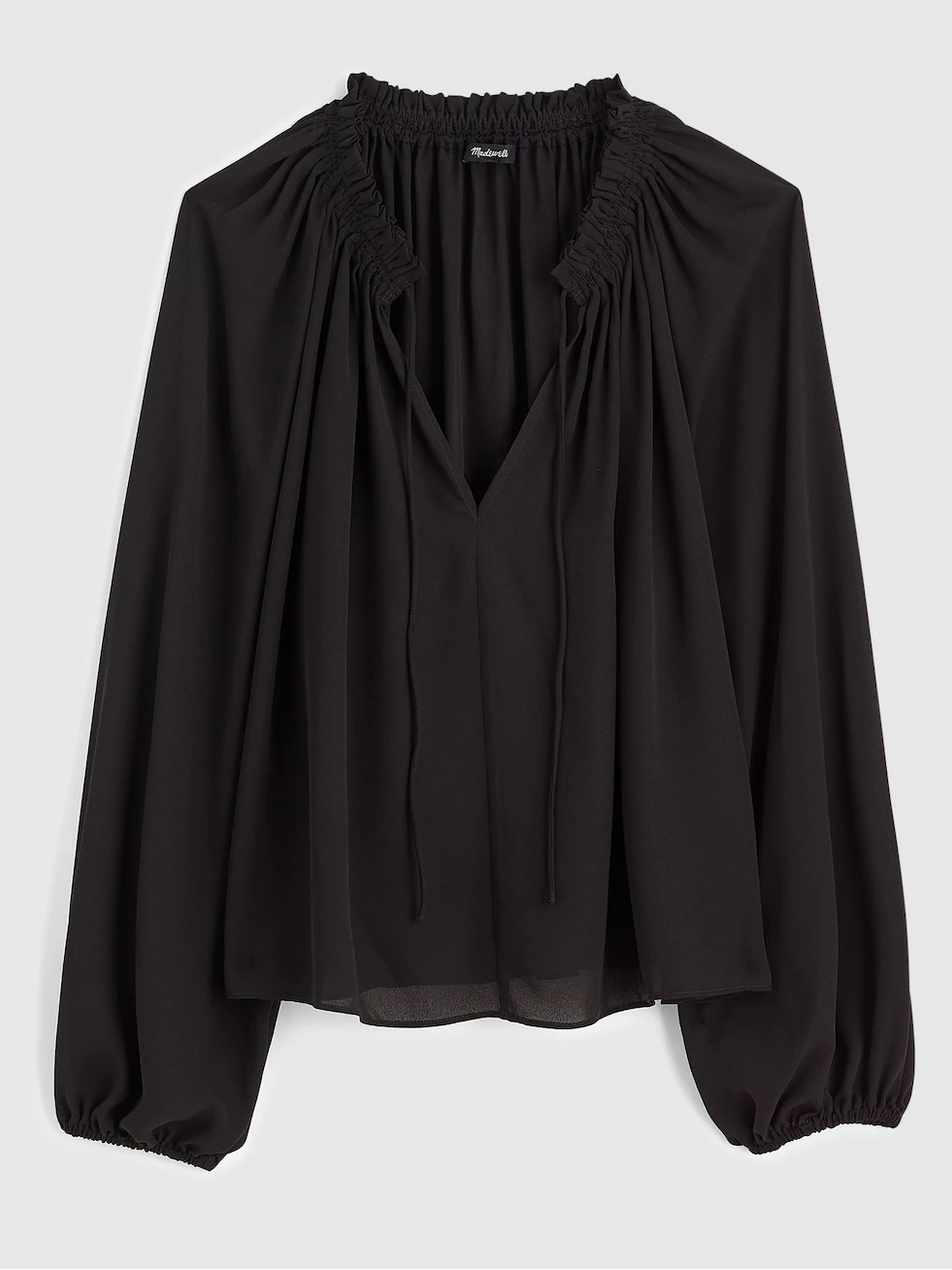 Madewell Long-Sleeve Tie-Neck Top Sz. Xs